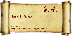 Hardi Alex névjegykártya