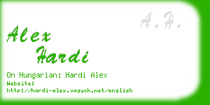 alex hardi business card